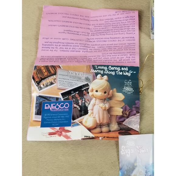 Enesco Sugar Town Chapel 1993 & Sam's House 1994 Ornament Porcelain White x2 Vtg - Picture 5 of 15